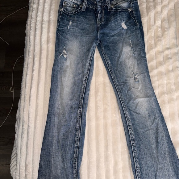 Miss Me Denim - Miss Me Blue Distressed Boot Cut Jeans